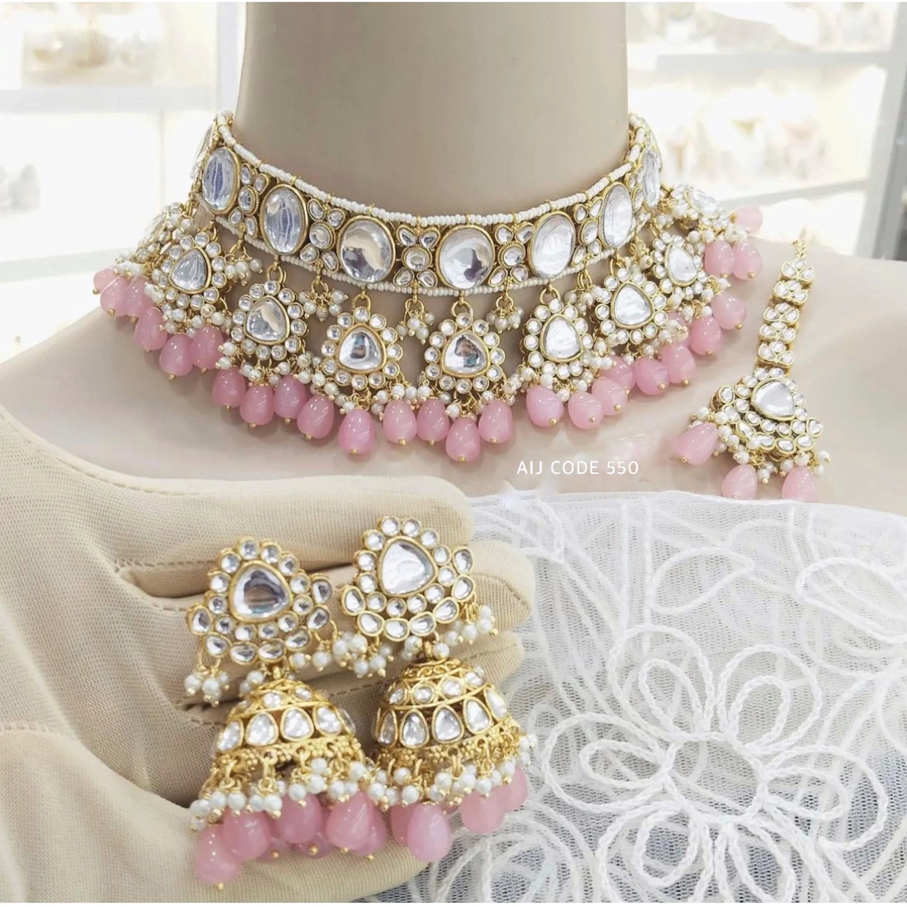 Exquisite Traditional Indian Designer Bridal Wedding Jewellery Set Wholesale Export from Indian Exporter Including Necklaces