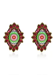 Hot Selling Tops Studs Best Quality in Oxidized Gold Artificial Stone Western Style Fashion Jewelry