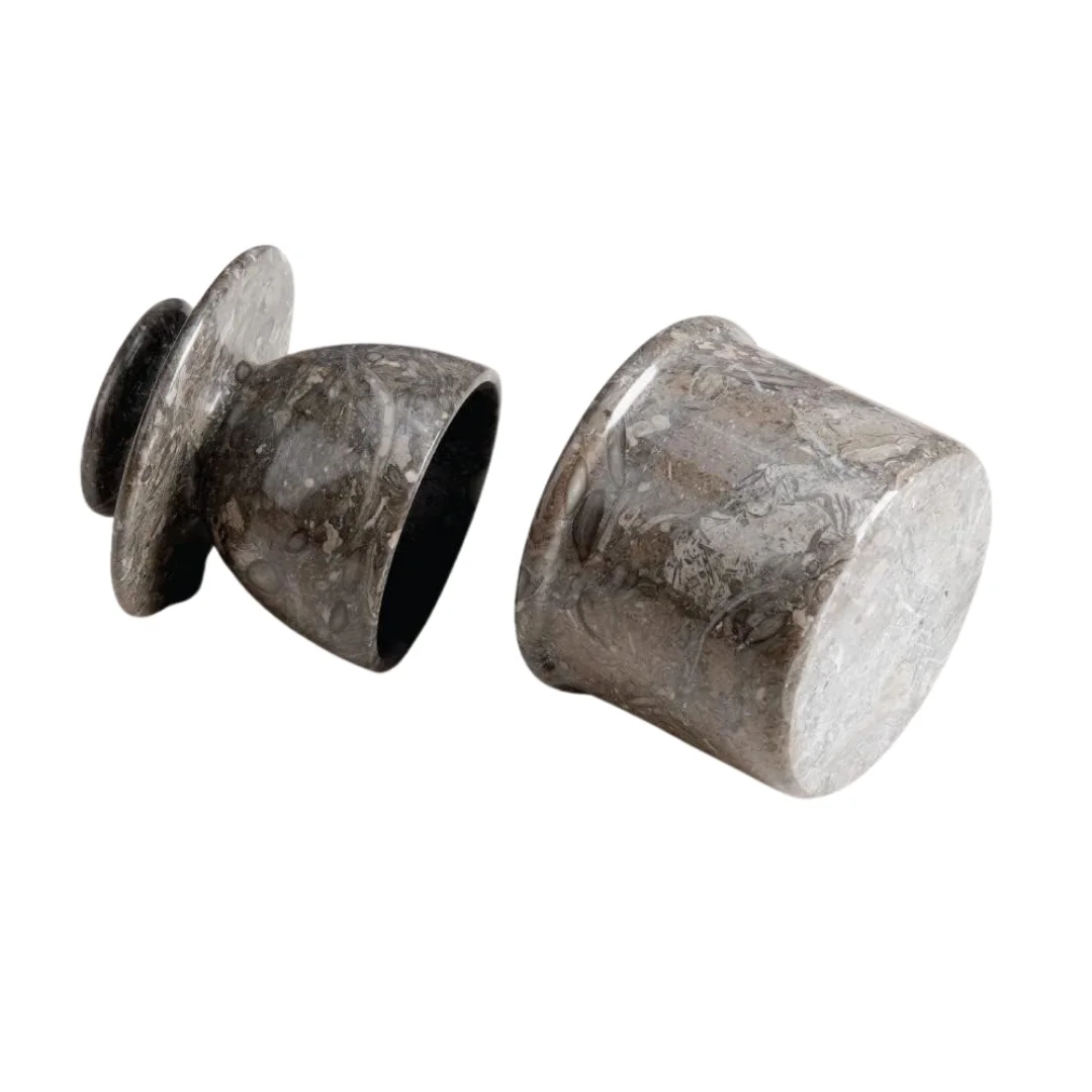 Sustainable marble butter dish French style eco-friendly storage crock with cold storage and thermocol packaging for butter