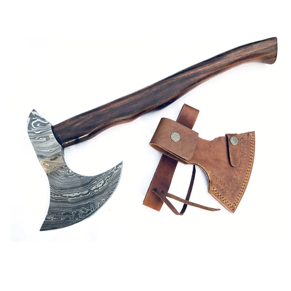 Wholesale Survival Outdoor Handmade forged Damascus Steel Working Axe Axes Multi Purpose Stainless Steel Hammer Axe