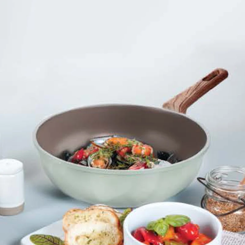 OEM Frying Wok Cookware Set Die-Cast Aluminum Kitchen Pots Saute Pan Egg Home Cooking Non Stick Fry Pan