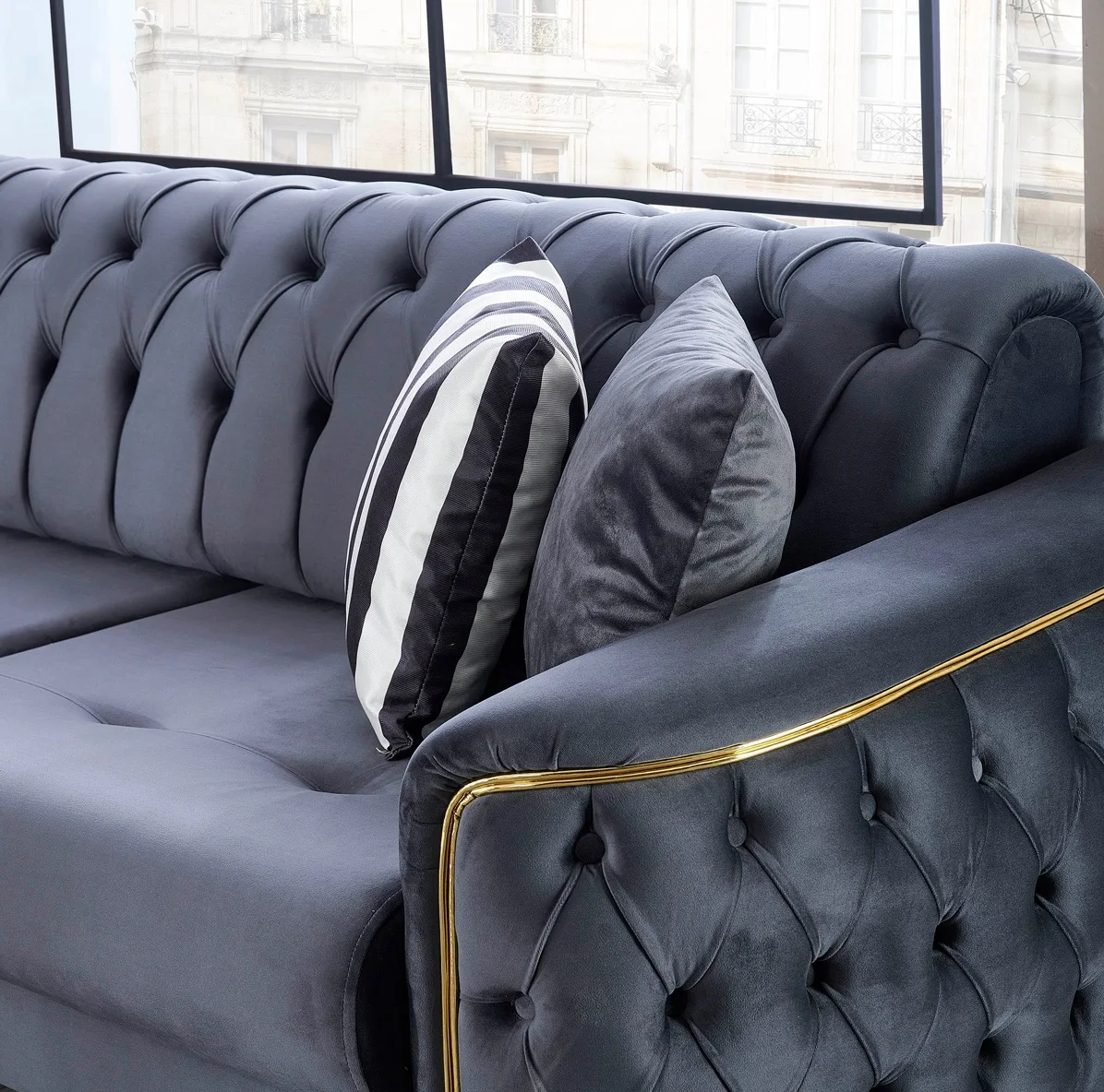 Sofa Comfortable Living Room Furniture Sectional Lounge New Style Modern Combination Luxury Couch Chesterfield Hotel Apartment