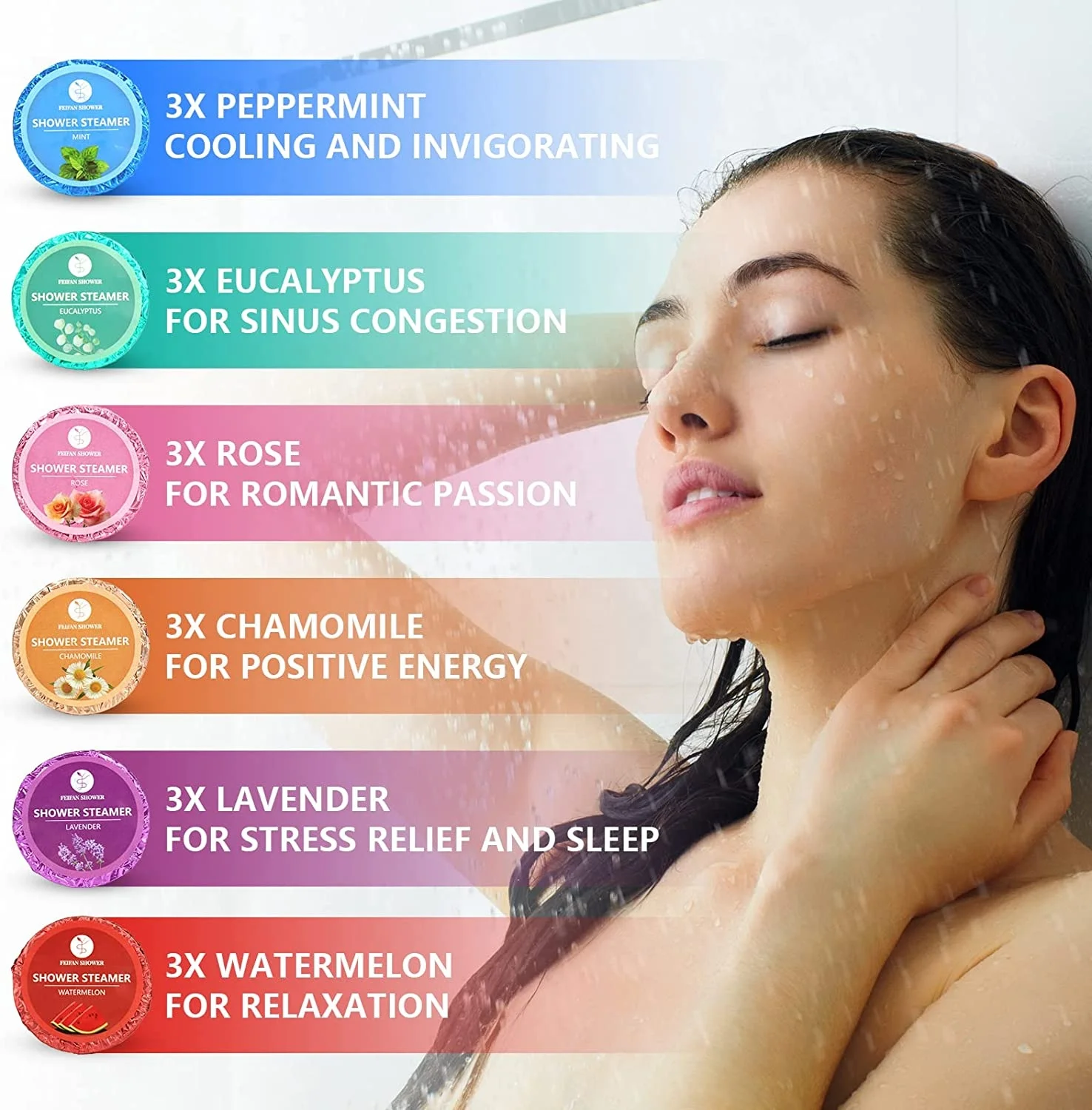 Muran OEM Wholesale Natural private label essential oil Shower Bomb Set Scented Shower Tablet Aromatherapy Shower Steamer