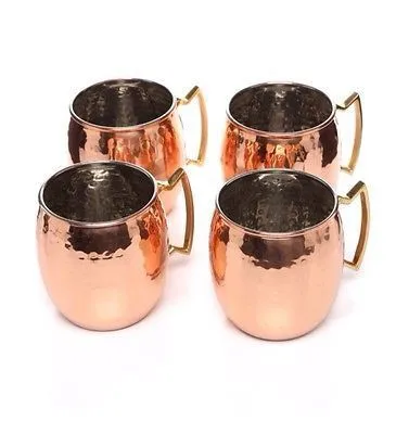 BPA FREE BARREL MOSCOW MULE 100% PURE COPPER DRINKING MUG, HAMMERED PURE COPPER MUGS FOR VODKA