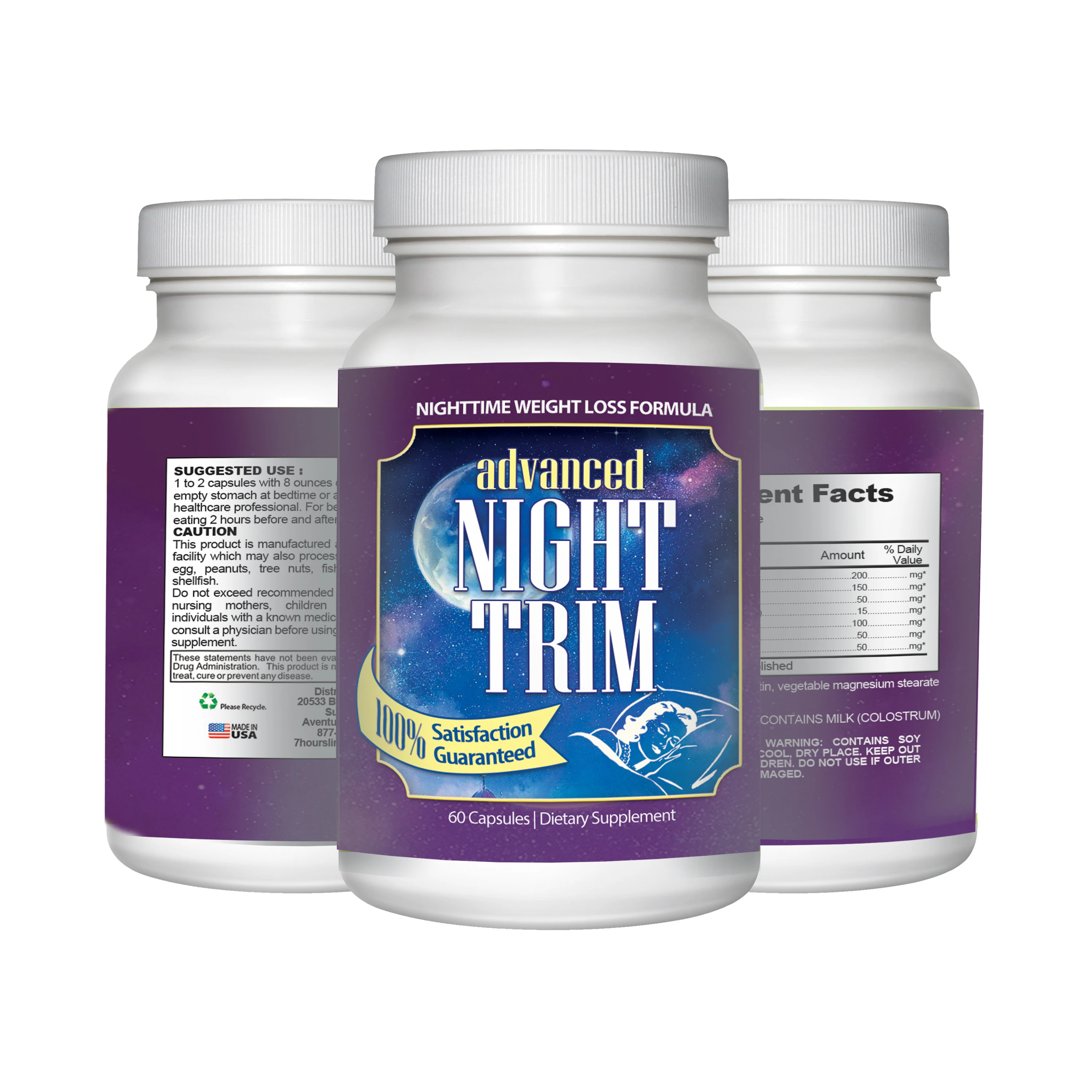 60 Capsules Dietary Supplement Advanced Night Trim Weight Loss Formula
