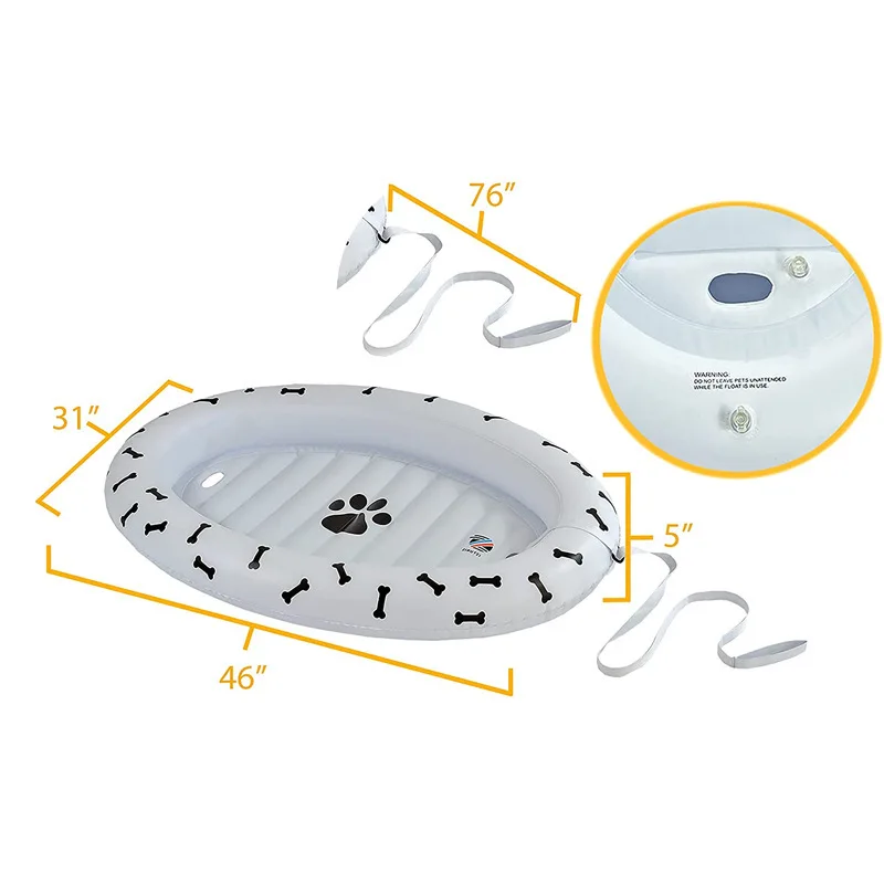 A04  Inflatable Pets Dog Pets Water Toy Floating Chair Boat dog Swimming Pool Beach Mat Swimming Pool Toy