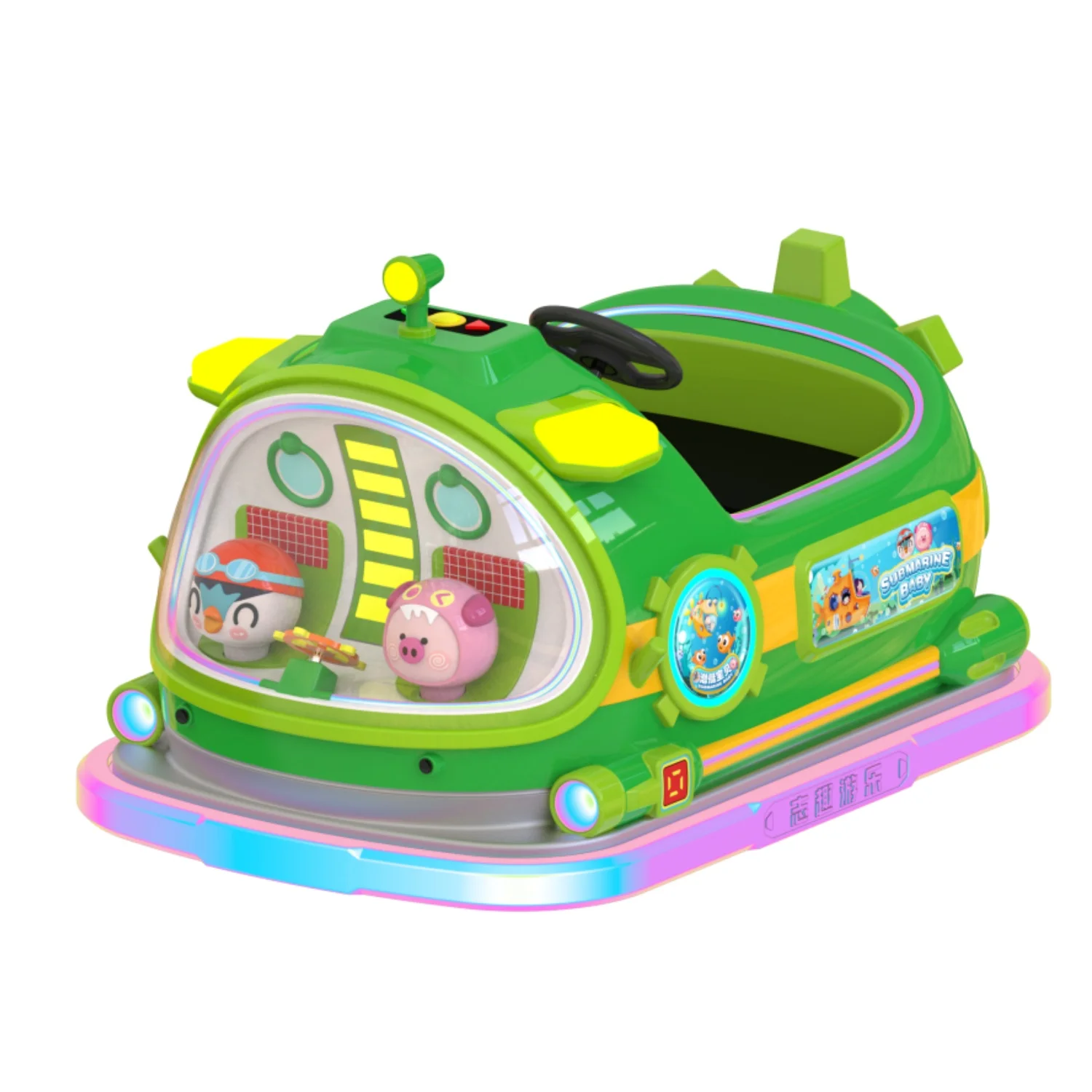 Good Looking Submarine Theme Electric Ride On Car For Kids 24V Remote Control Bumper Car For Amusement Park