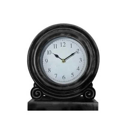 Durable Quality Black Colored Table Clock Home Decor Vintage Design Best Design Quartz Analog Clock from India