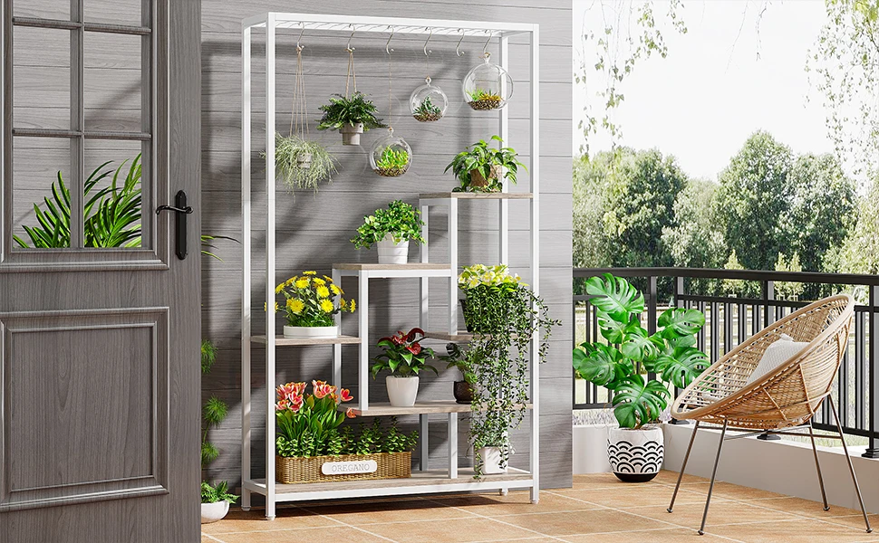 2 PCS Flower Stands Indoor Metal Outdoor Pot Stand Plant Shelves Garden Shelf Plant Stand