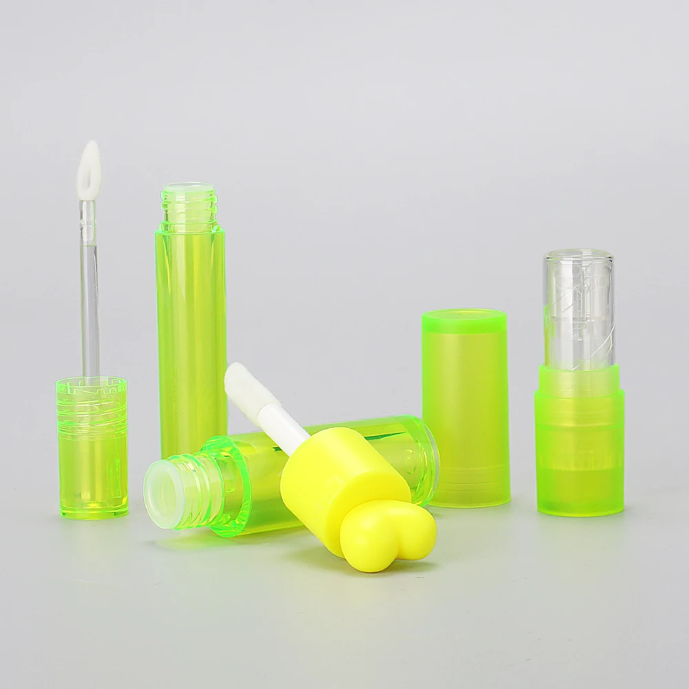 Custom Cosmetic Packaging Lipgloss Container Fluorescent Color Eco-friendly Plastic Empty Lip Gloss Lipstick Tube