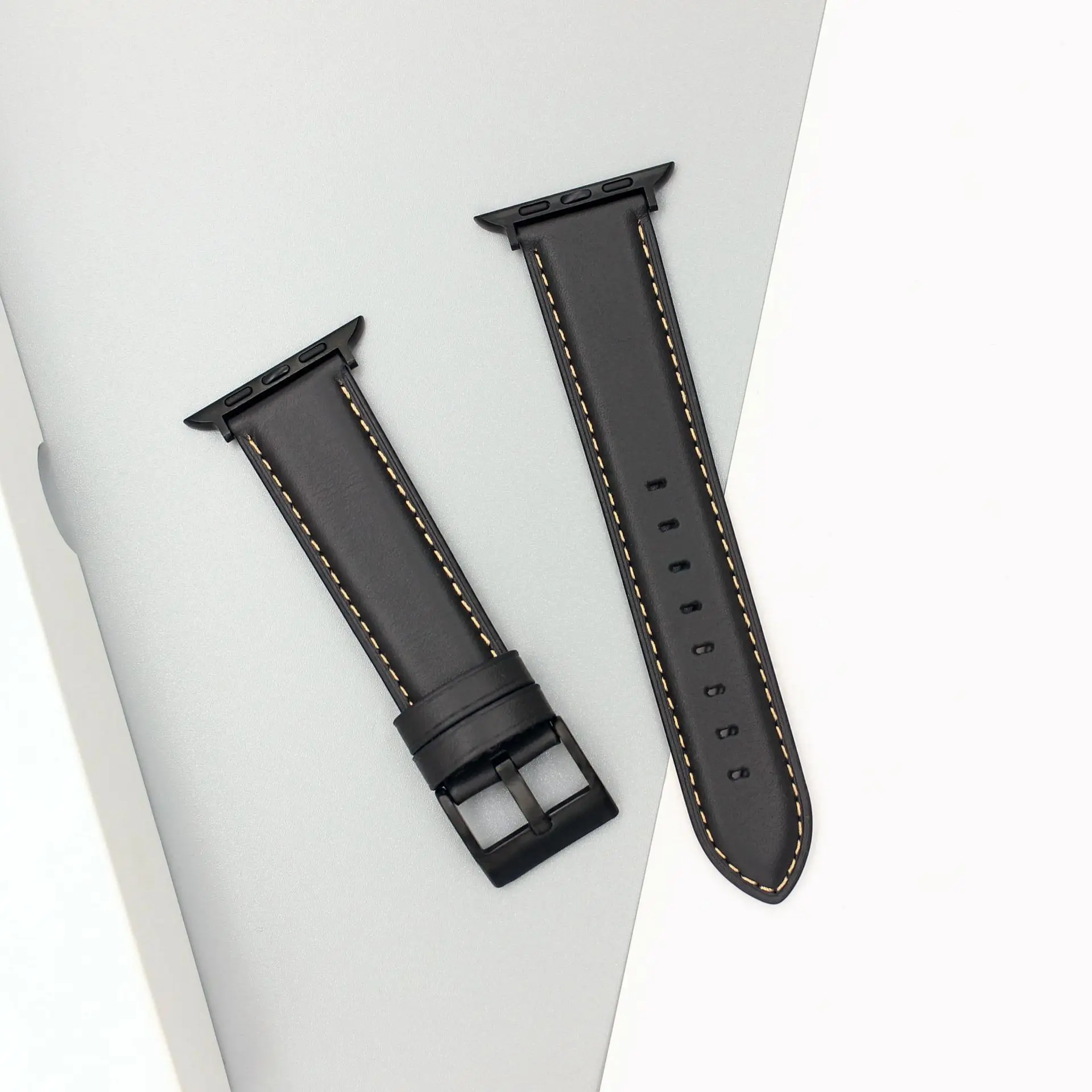 High Quality Soft Genuine Leather Replace iWatch Bands Series 9 Ultra 8 7 SE 42mm 40mm Men Strap for Apple Leather Watch Band