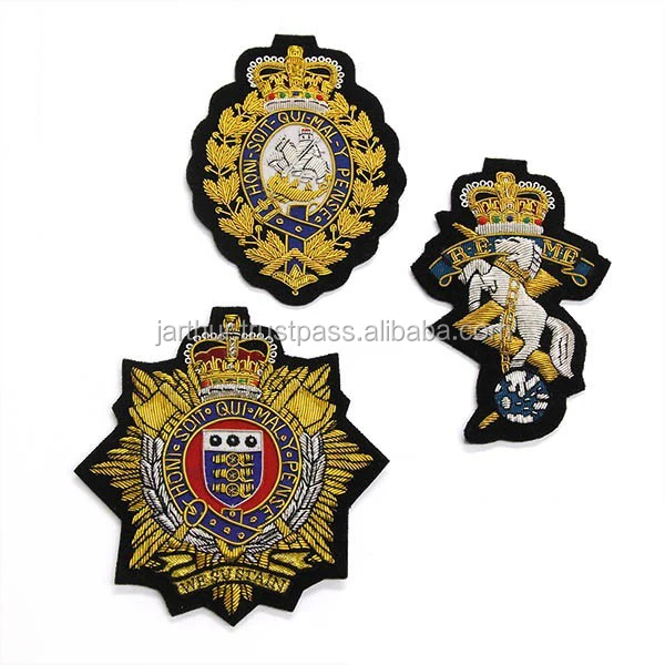 Best Quality Hand Made Embroidery Bullion Wire Badges New Style Embroidered Badge For Sale
