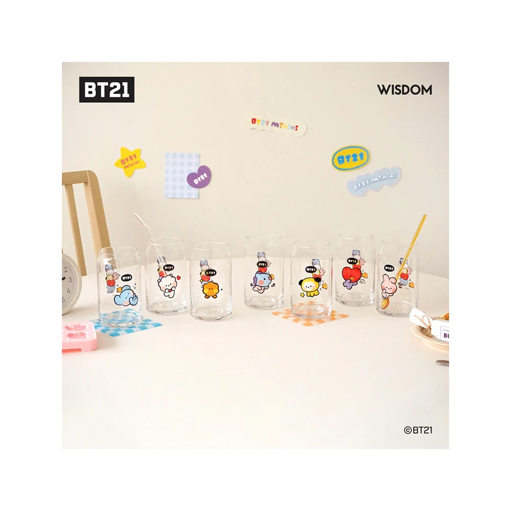 BT21 minini Glass Cup Delivery from Korea on the fastest way Best Price and Good Product High Quality and Hot Selling