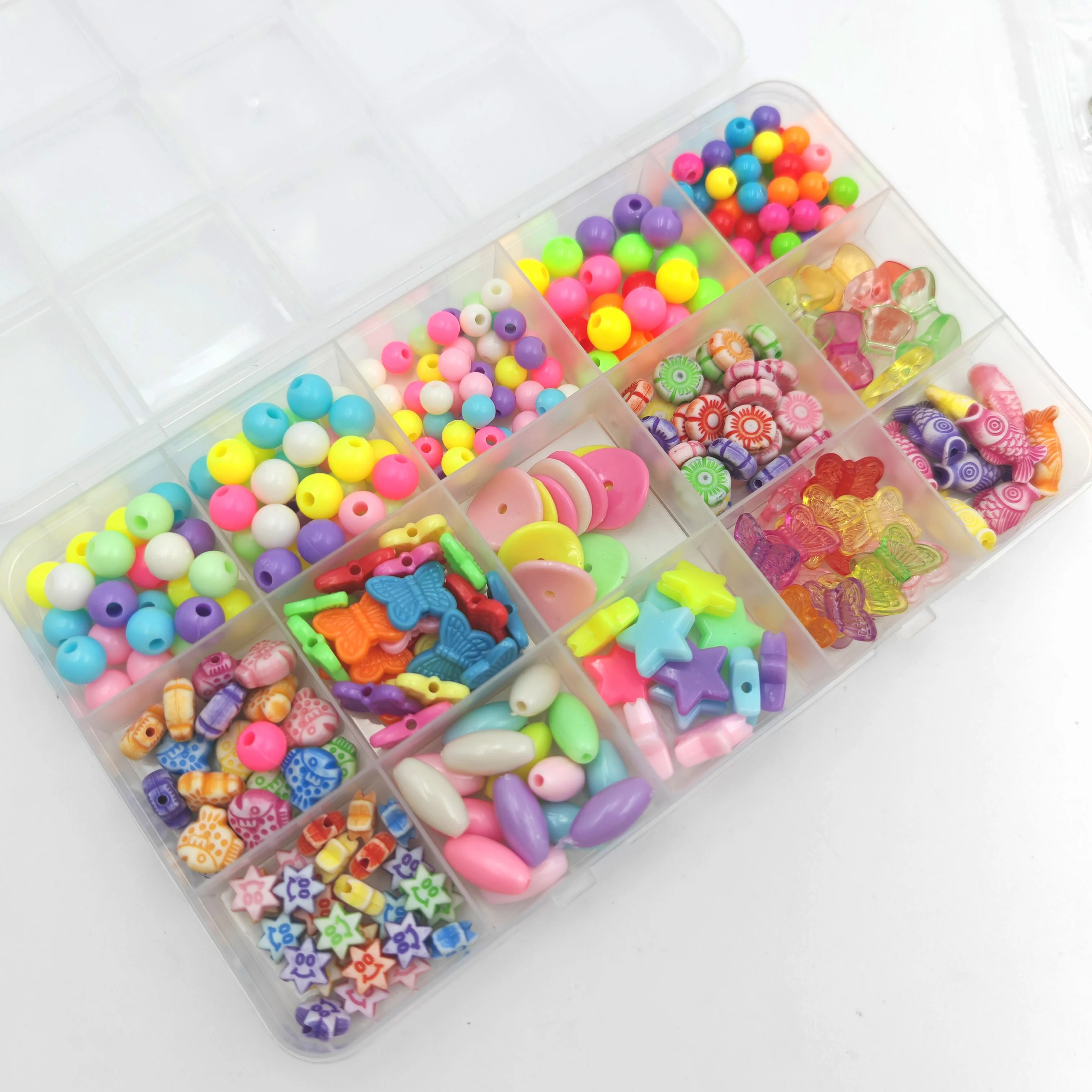 Handmade Bead Colorful Set for Necklace Material case Toys Mixed Pearl Set Acrylic Beads