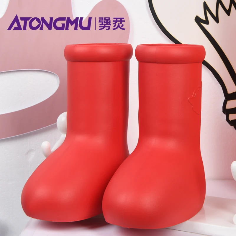 2023 New Designer Wholesale Latest Sneaker Mid-leg Water Proof Christmas Boots Custom  EVA Cartoon Astro Big Red Boots