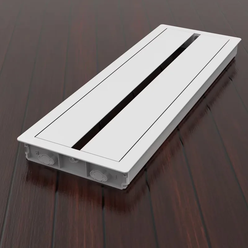 Tabletop Conference desk office rectangle soft closing wire box cable cover desk hole grommet