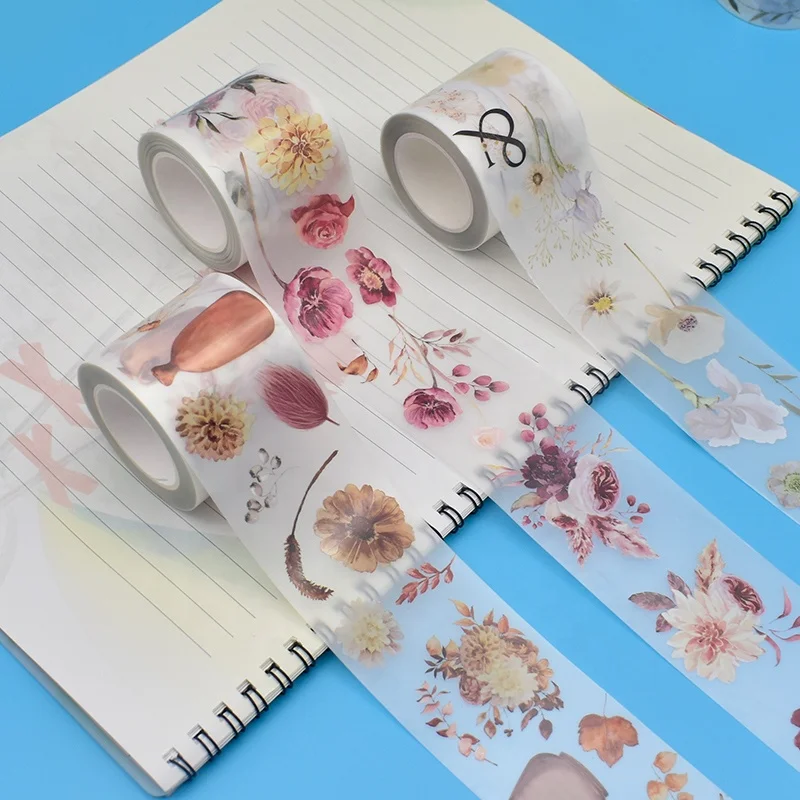 New trends fashion style matte transparent tape pet diy journal scrapbooking washi tape custom for woman