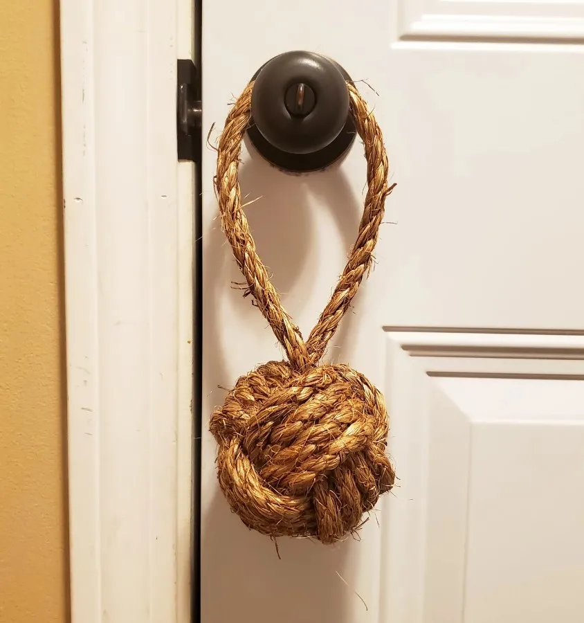 Monkey Fist Decorative Knot Maine Made Door Hanger / Shelf Decor