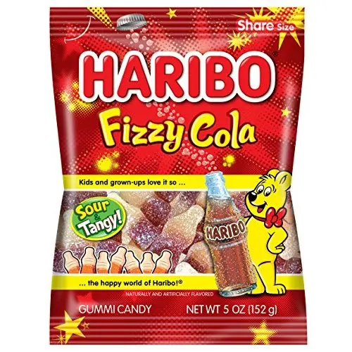 Haribo Gummi Candy, Fizzy Cola, 5 Ounce (1-Bag)