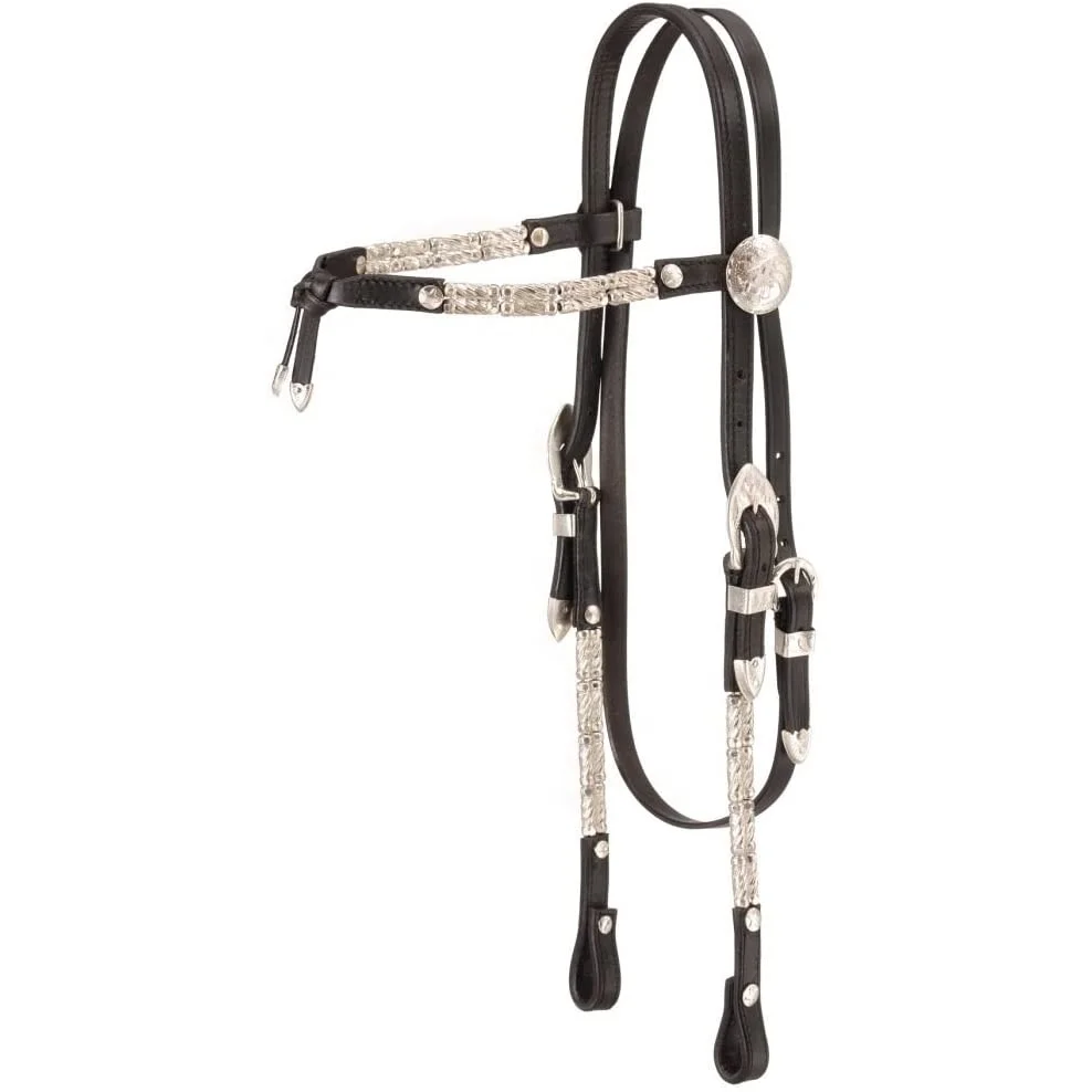 Embossed Full Grain Leather Western Origin Horse Headstall Halter Full Cob P-ony Miniature Size Show Hackamore Wholesale Trader