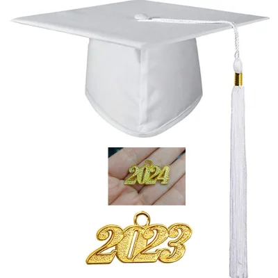 Unisex Adult Matte Graduation Hat with Tassel Stole Honor Cord and 2023 Charms for High School Bachelor Master Adults
