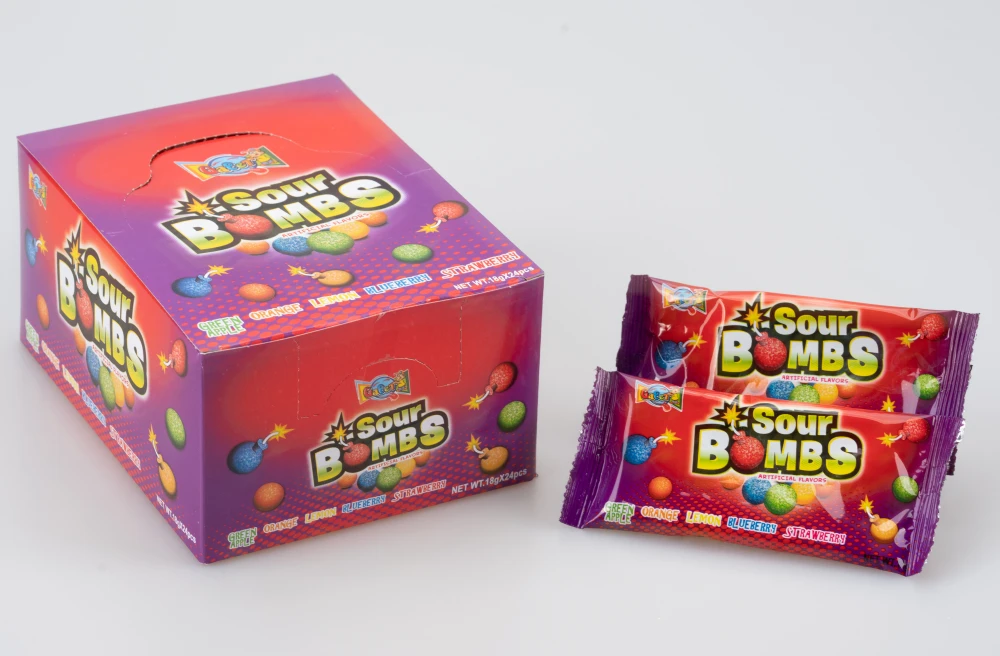 Sour bombs sour candy wholesale ball shape individual pack freeze dried slittles candies exotic candy chew sweets slittles candy