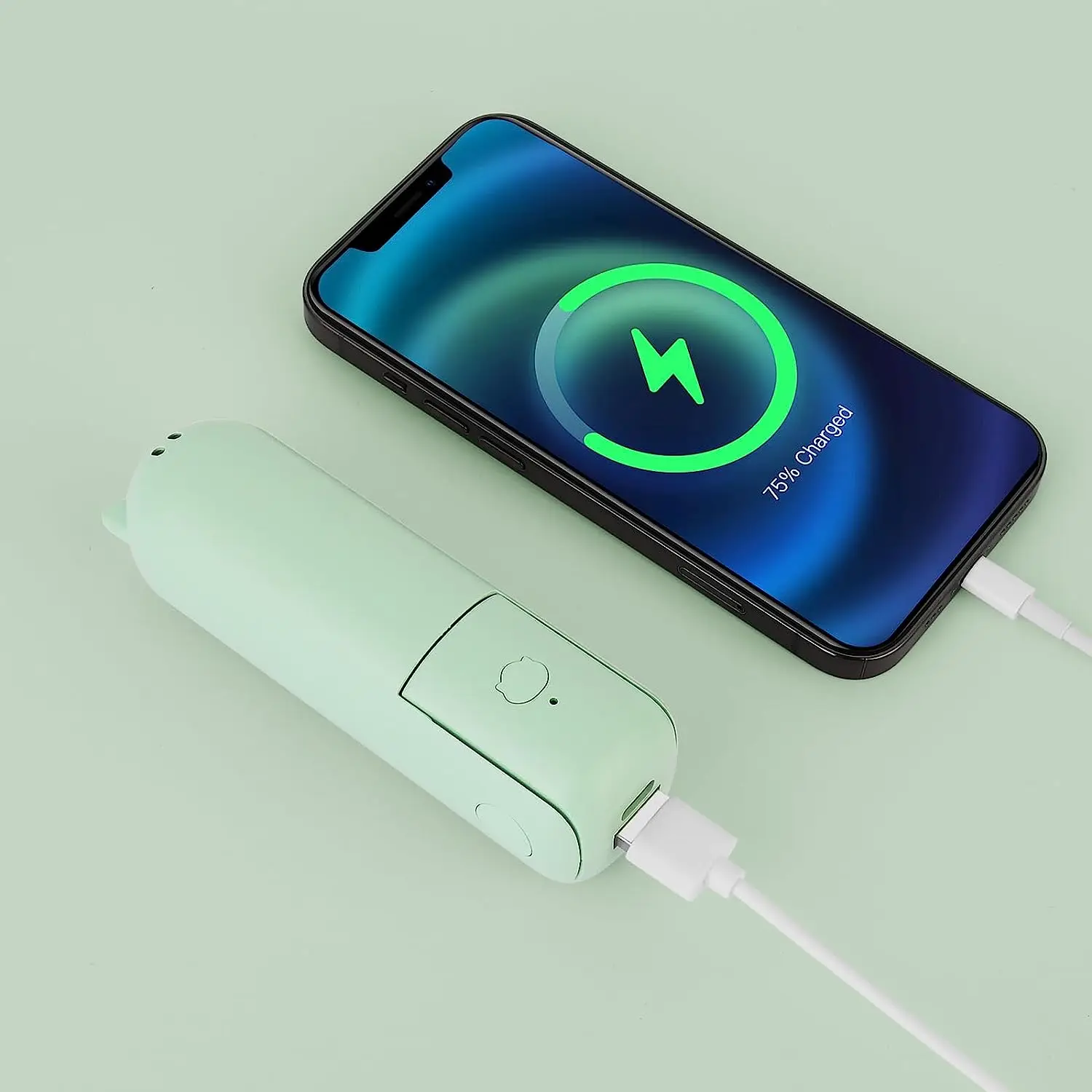 Handheld Mini Fan 3 Speeds Portable Foldable Fan with Power Bank Battery Operated Personal USB Rechargeable Small Pocket Fan