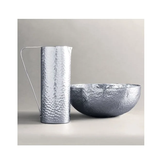 Premium Quality Stainless Steel Hammered Silver Color with Brass Flowers Design Flower Vase for Home Interior Party Decoration