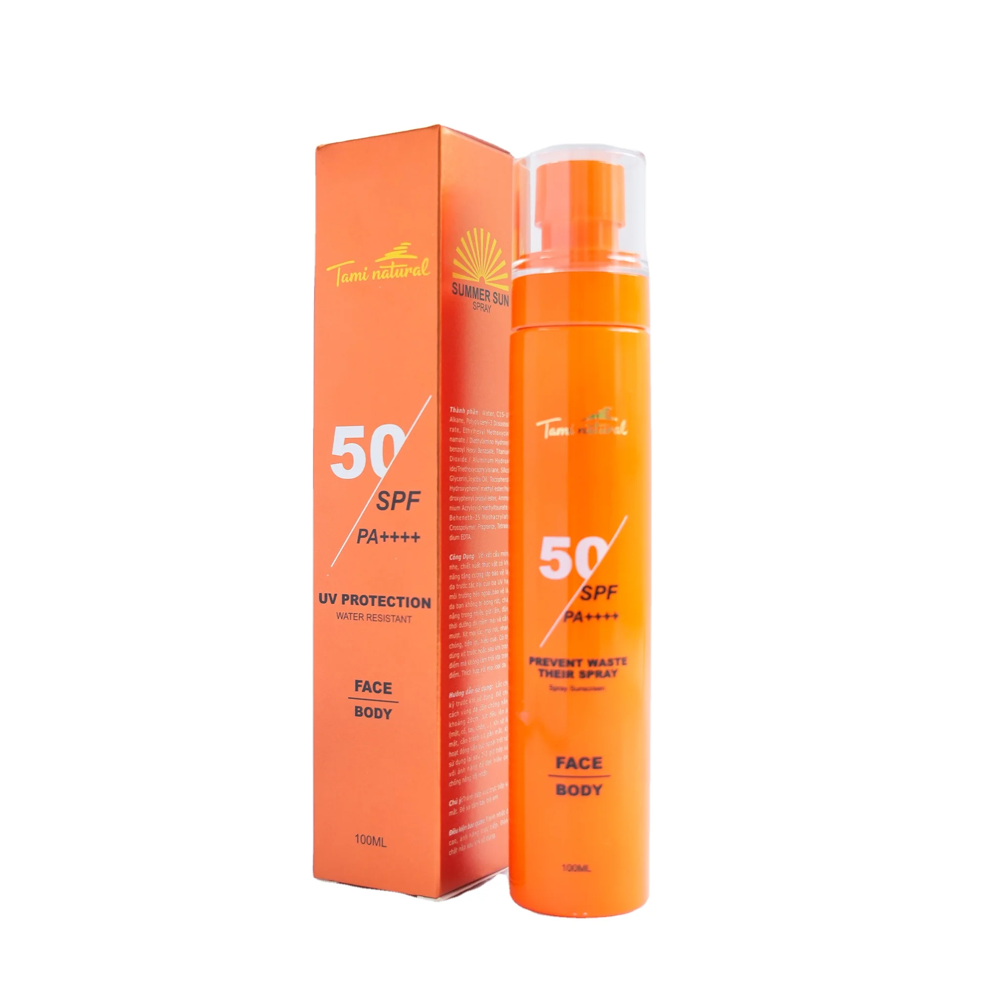 Бестселлер ежедневного использования 3 года срока годности SPF 50 + PA ++++ летний Солнцезащитный спрей для макияжа от Вьетнама