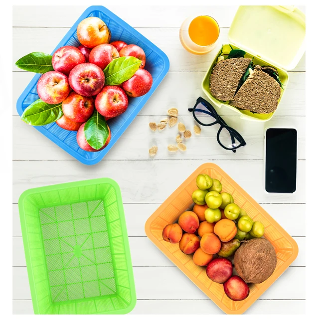Large Plastic and Cloth Basket with Handles Rainbow Storage Accessories for Home Kitchen & Laundry