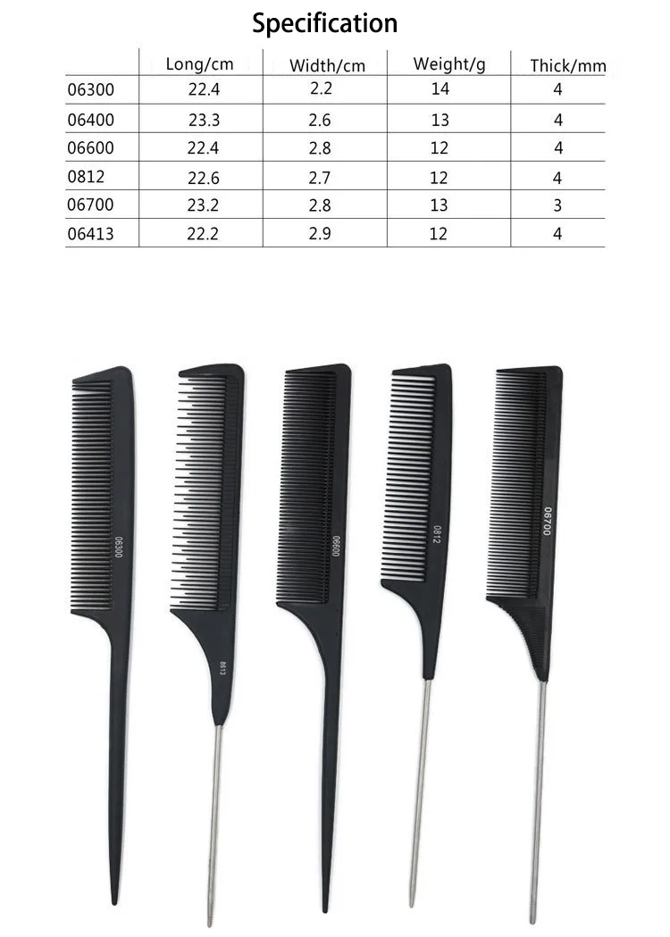 Barber Professional Styling Tools Hair Styling Hair Cutting Comb Anti Static Carbon Fiber Comb