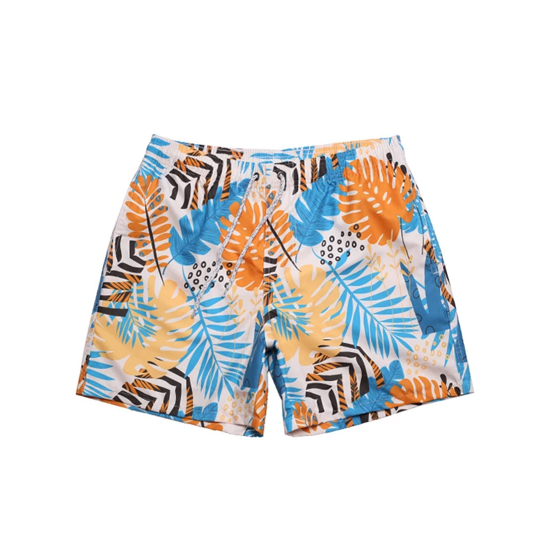 Wholesale Sublimation Printed beach shorts Simple Fashion Summer Elastic Waist Men Quick Dry Swimwear Swimming Trunks