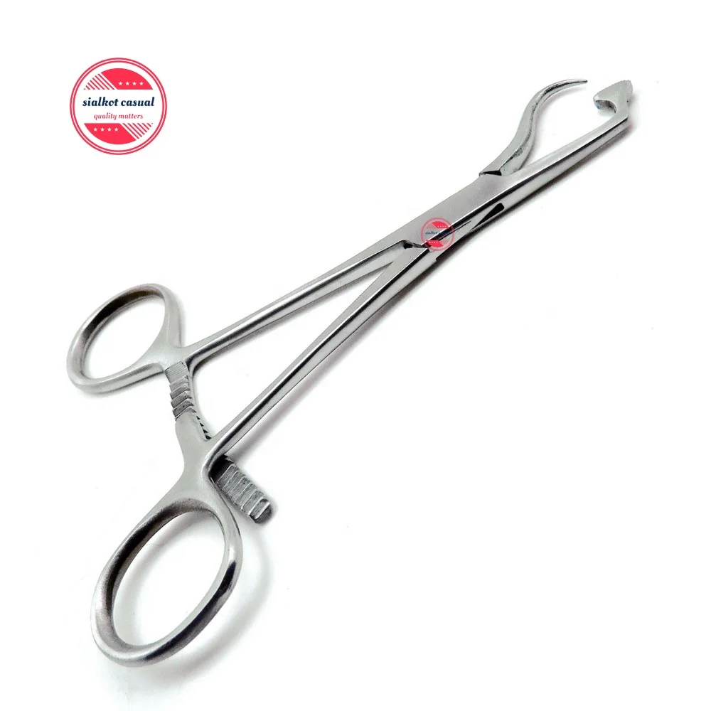 Bone Holding Forceps 6 inch Reduction Curved Serrated Jaw with Speed Lock Surgical  Orthopedic Instruments