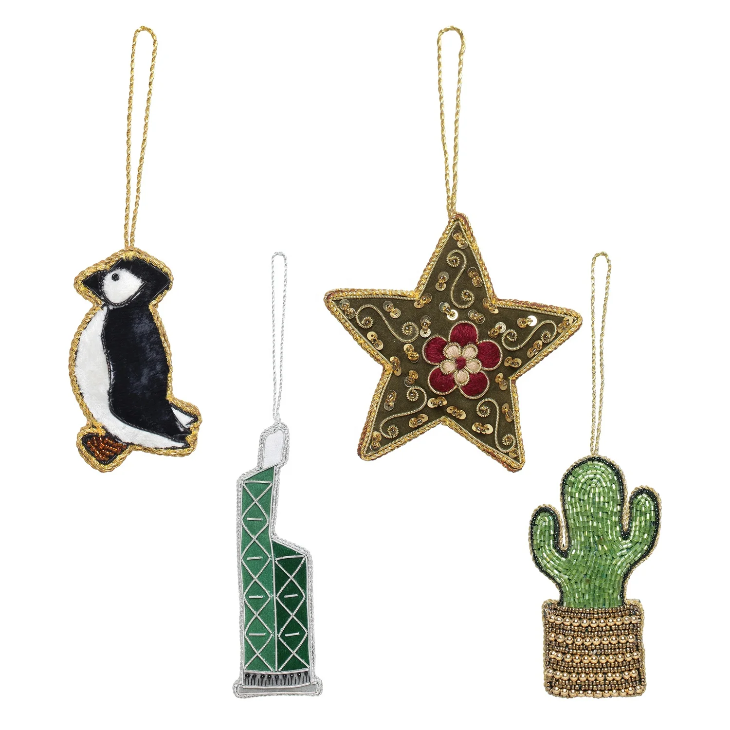 Handmade Embroidered Beaded Velvet satin Christmas Decorations Lama Santa  Socks   Flying Sparrow  Elephant  Flying Eagle Bee