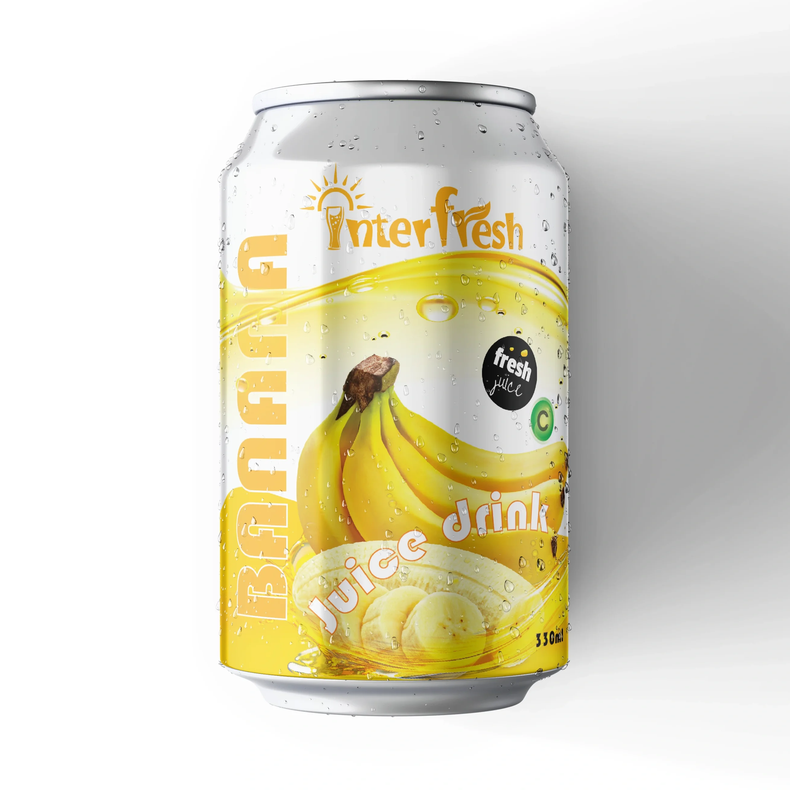 Banana Juice drink in canned 330ml Fresh Tropical Fruit Juice NFC  OEM Private Label Factory Brand Free Sample From Vietnam