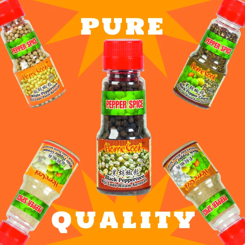 Hot Selling New Crop 100% Clean Black Pepper Corn 40g Malaysia Top Exporter Whole Black Pepper Seeds Beef & Steak Meat Marinade