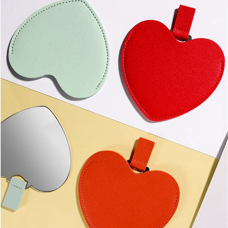 bag mirror  heart shape folding makeup pocket mirror for travel