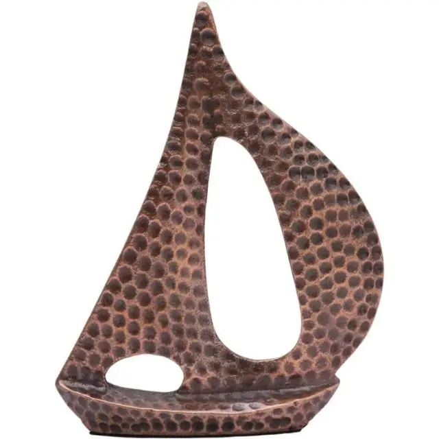 Pair of Handmade Metal Sailing Boat Sailboat Yacht Table Metal Art Nautical Decor Sculpture