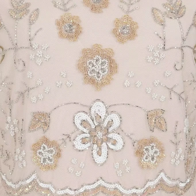 Platinum BLUE Beaded PLUS SZ Gatsby Miss Fisher 1920s flapper beaded party gown wedding dress and embellished dress