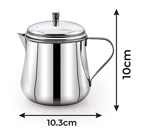 Metal  Set of 2 Stainless Steel Tea and Coffee Pot Serving Stainless Steel Teapot  Lid Pack of Two 200ml  350 ml Tea Serving Pot