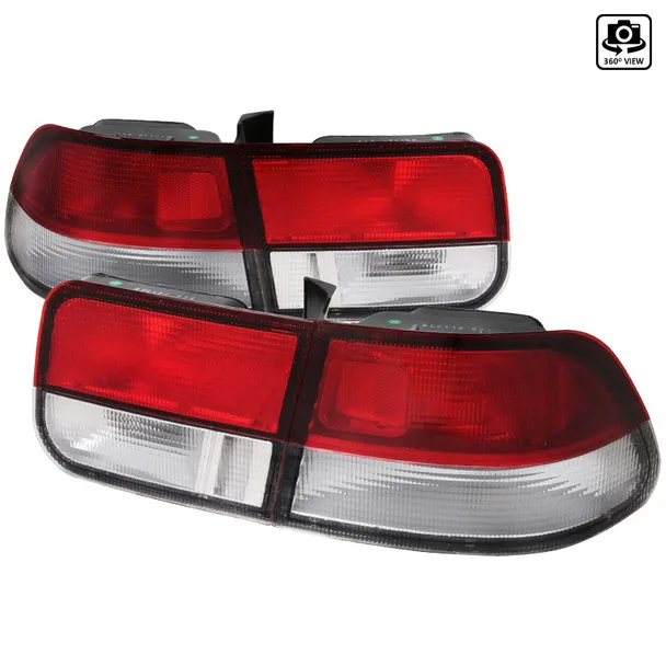 High Quality real lights Tail light  for 1996-2000 Honda Civic Coupe 2door  Tail Lights w/ Bulbs (Chrome Housing/ Clear Lens)