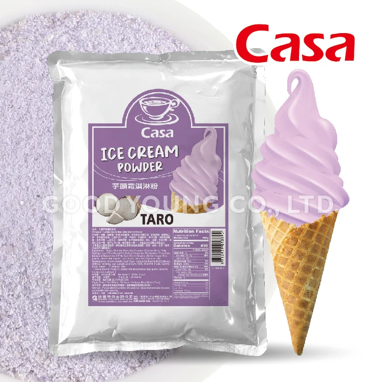 Ice Cream Material for Dessert 1KG Taro Powder Flavor Instant Soft Serve Ice Cream Powder Mix