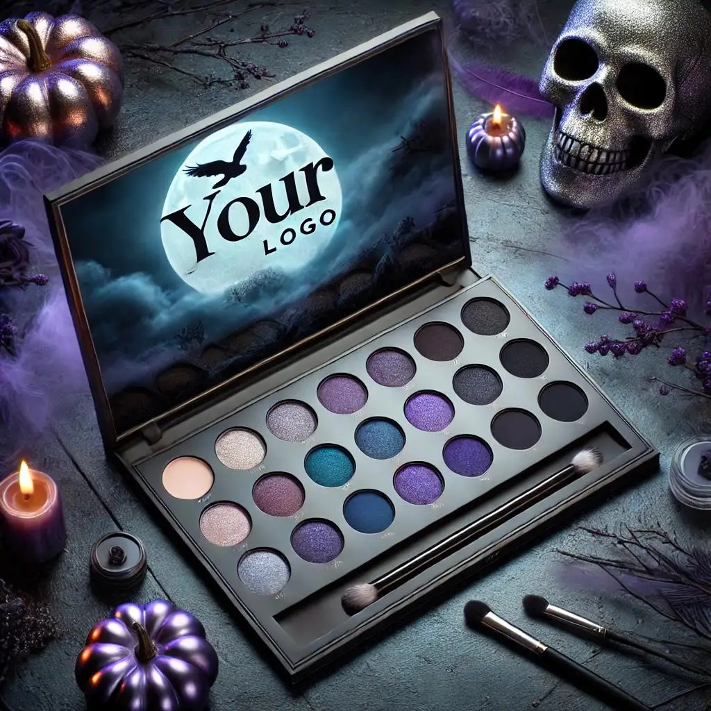 Wholesale Your LOGO Vegan High Pigment Black Halloween Unbranded Eyeshadow Palette 35 Color Long Lasting Shimmer Nude Eye Makeup