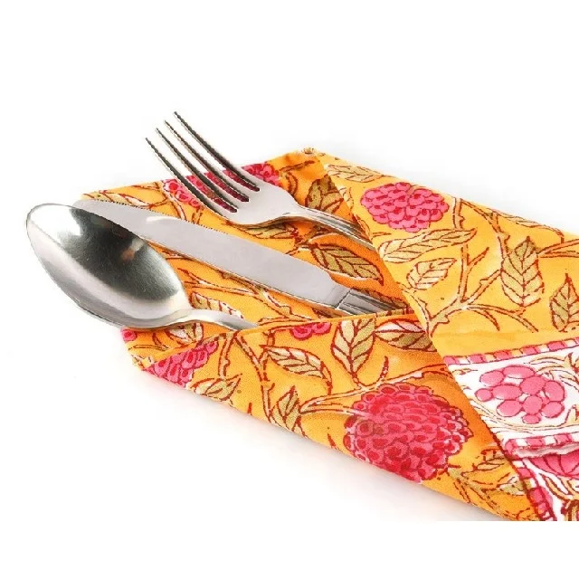 Block Print Napkin 16x16 inches Cotton Boho Table Setting Napkin set Table Decor Set of 6 Cloth Napkins reusable For Home