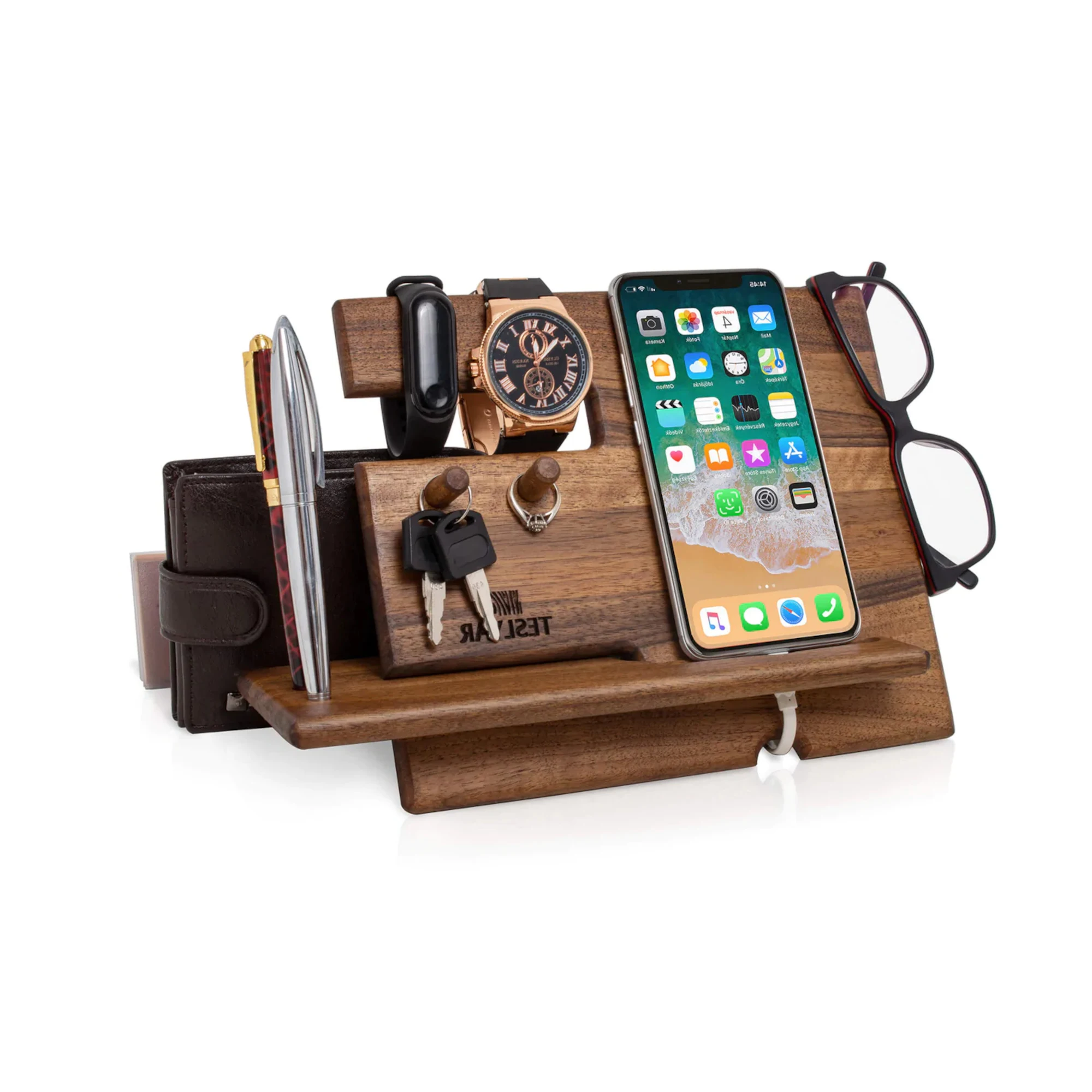 Vintage High Quality Wooden Desk Organizer Office Organiser Desk Stand Organizer  For home office School