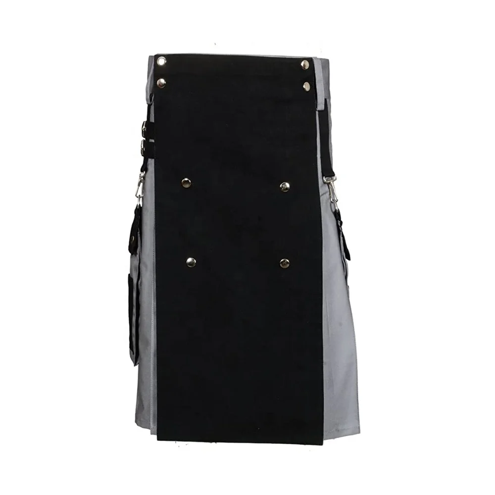 Mens Scottish Kilt Traditional Highland Dress Skirt Kilts Tartan Plaid Skirt Dress Gordon Tartan Black and Gray Color