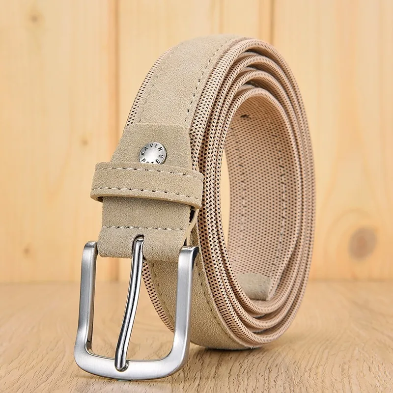 Male suede belt with oxford fabric men For Jeans Genuine Leather Strap Pin Buckle Cummerbunds men