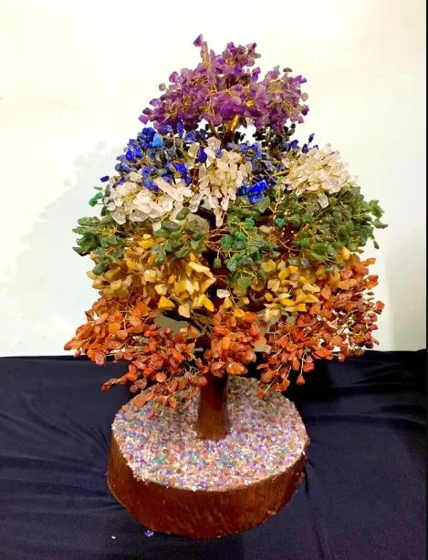 PREMIUM QUALITY SEVEN CHAKRA GEMSTONE TREE/ 3000 CHIPS 7 CHAKRA AGATE BIG BANYAN TREE Best Gift