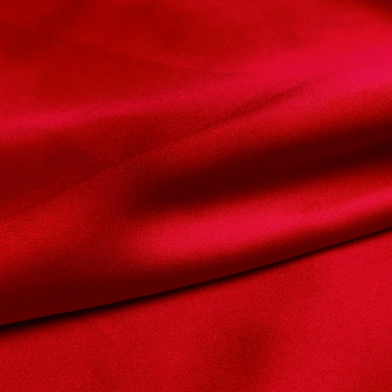 Chinese red color silk fabric 19mm silk satin 114cm width for silk scarf, dress, pillowcases