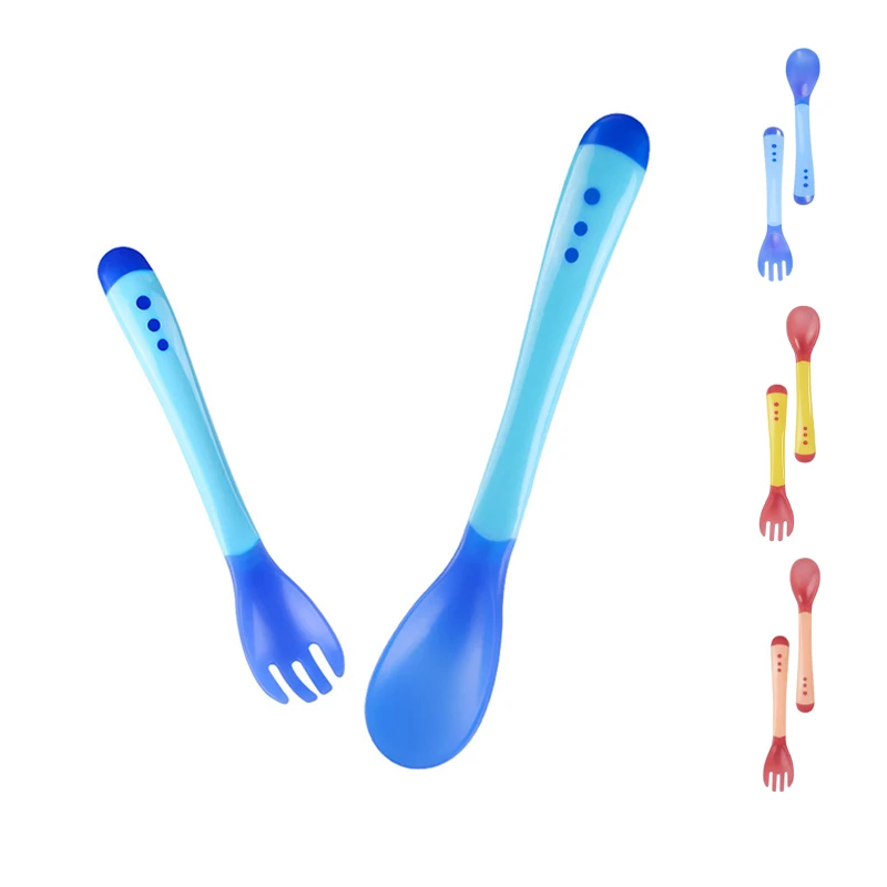 Baby Temperature Sensing Spoons for Children Kids Feeder Infant Feeding Spoon Fork Utensils Heat Sensitive Baby Spoons